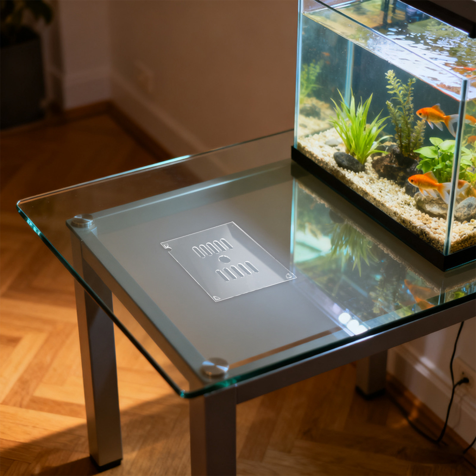 Aquarium Fish In Bowl - غطاء حوض السمك من الأكريليك، قطعتان،