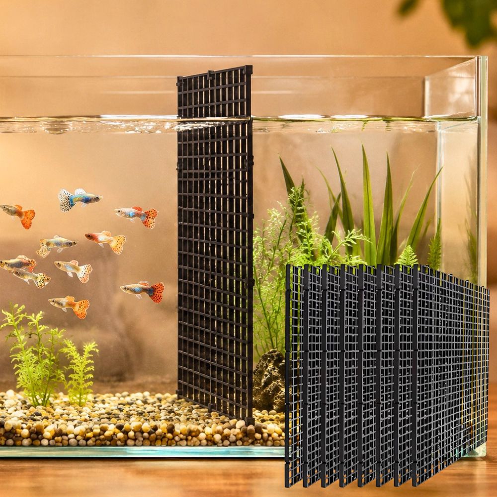 Aquarium Fish Elevator - 14 قطعة شبكة بلاستيكية سوداء للأحواض