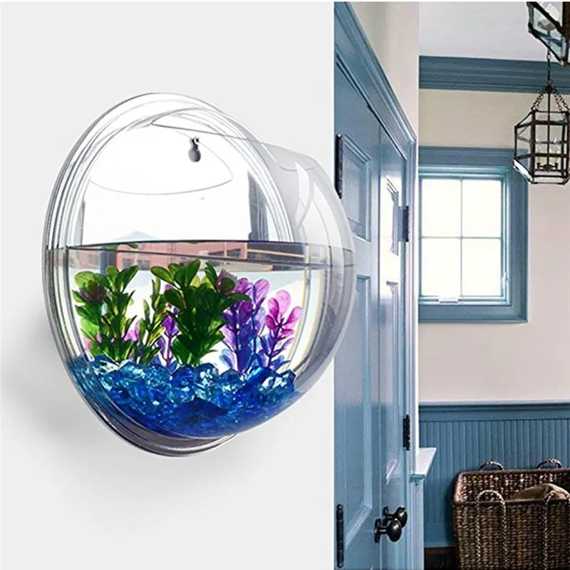 Aquarium Fish In Bowl - وعاء أكريليك معلق على الحائط لحوض