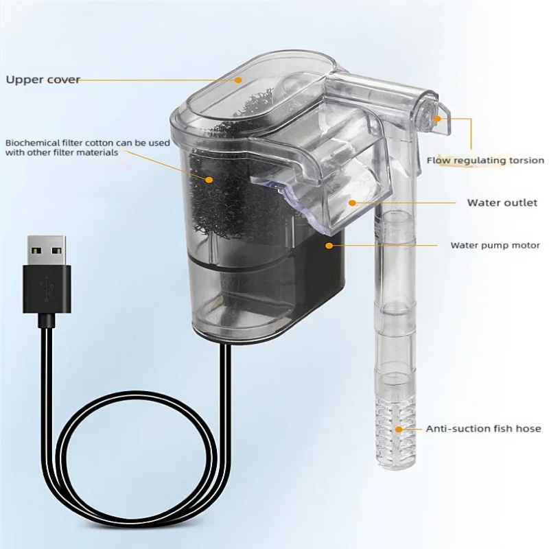فلتر USB معلق صغير لأحواض السم - مراجعة Aquarium Xl وسعره