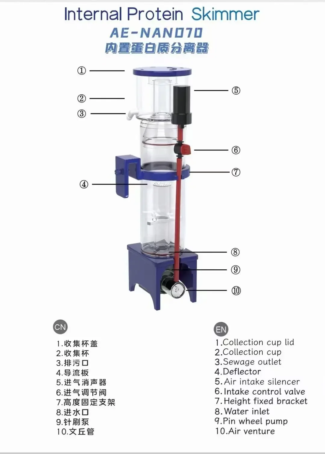 110-240 فولت أكوا إكسل نانو 40 - مراجعة Protein Skimmer Reef وسعره