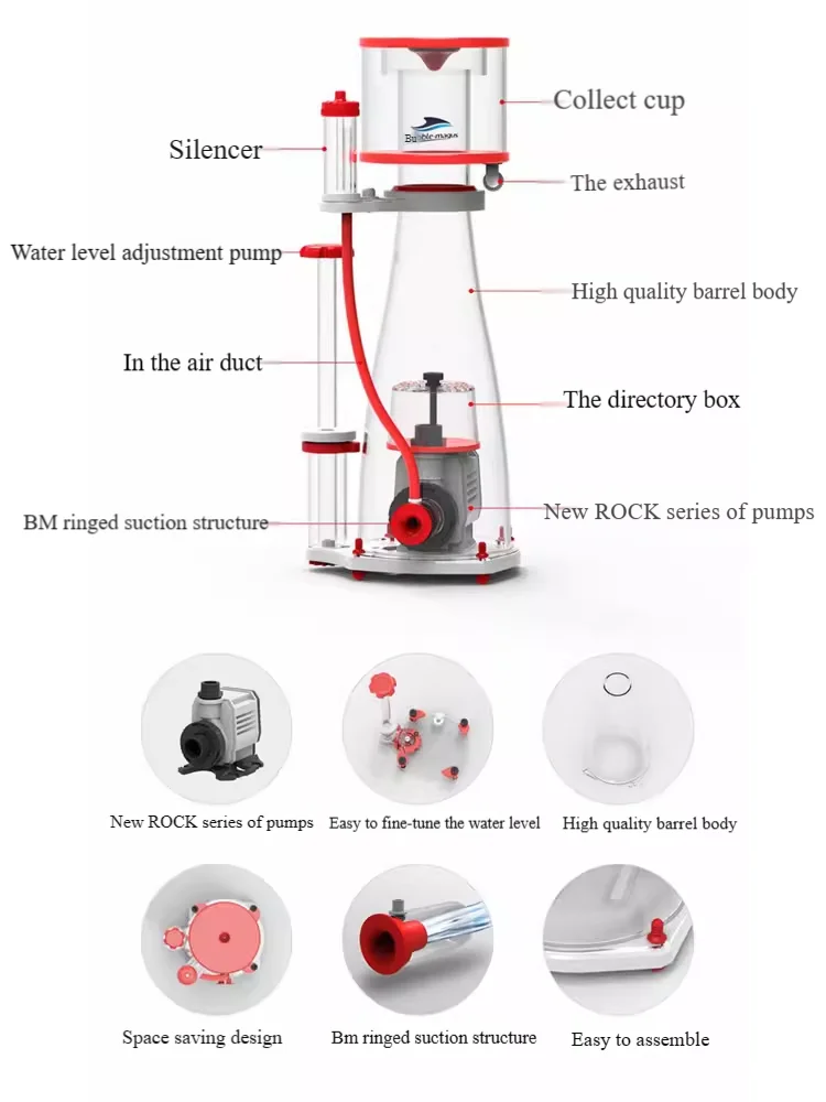 220-240 فولت 50 هرتز فقاعة Mag - مراجعة Protein Skimmer Reef وسعره