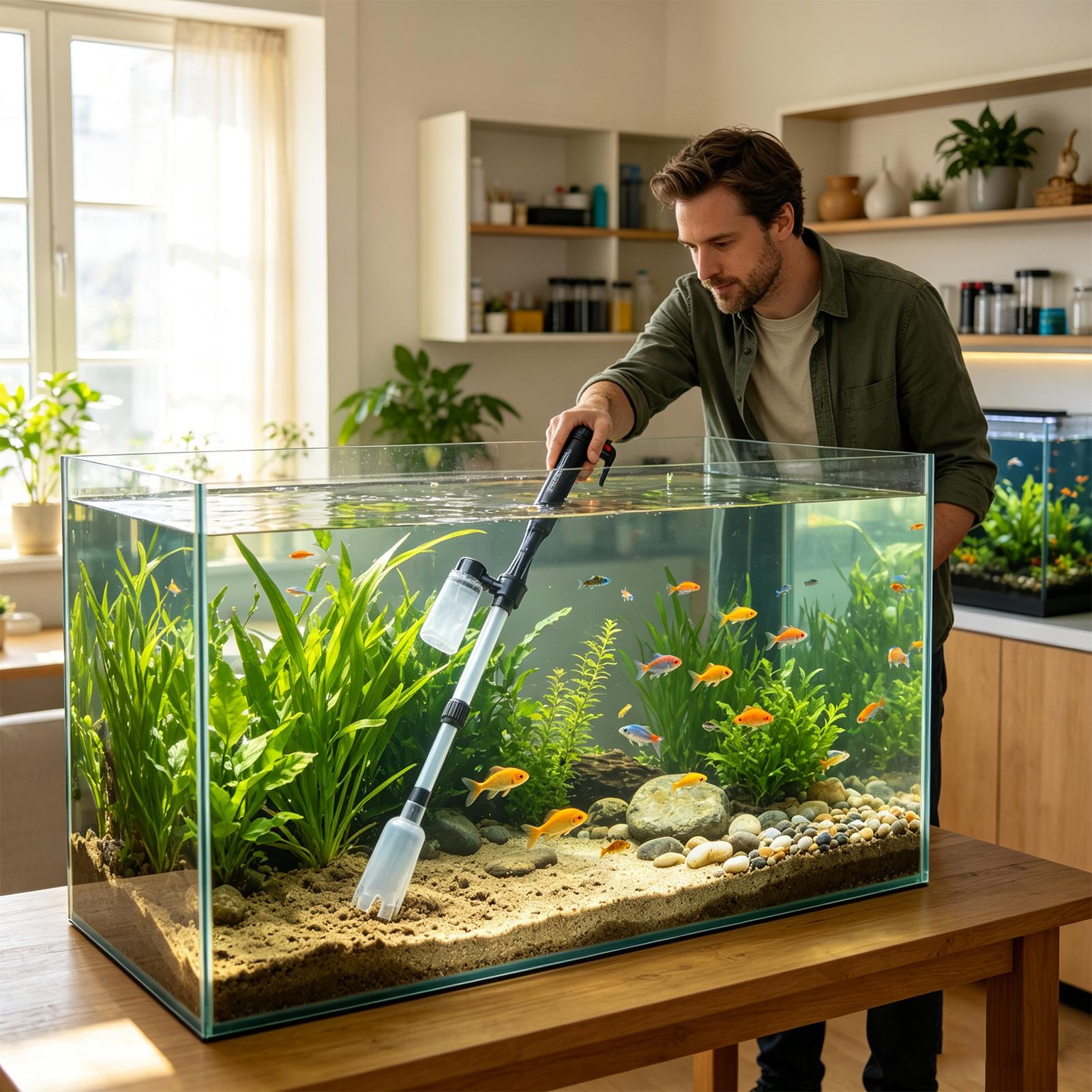 مضخة تغيير مياه حوض السمك قابل - مراجعة Aquarium Fish Background وسعره